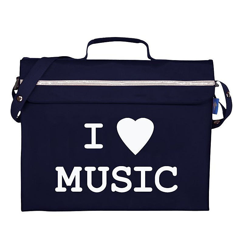 Primo music bag with ‘I love music’ design – Navy blue