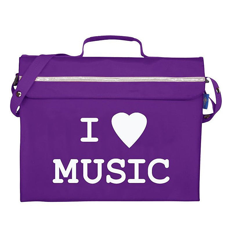 Primo music bag with ‘I love music’ design – Purple