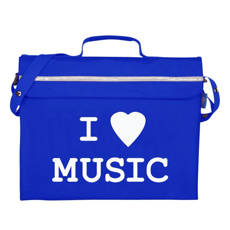 Primo music bag with ‘I love music’ design – Royal blue
