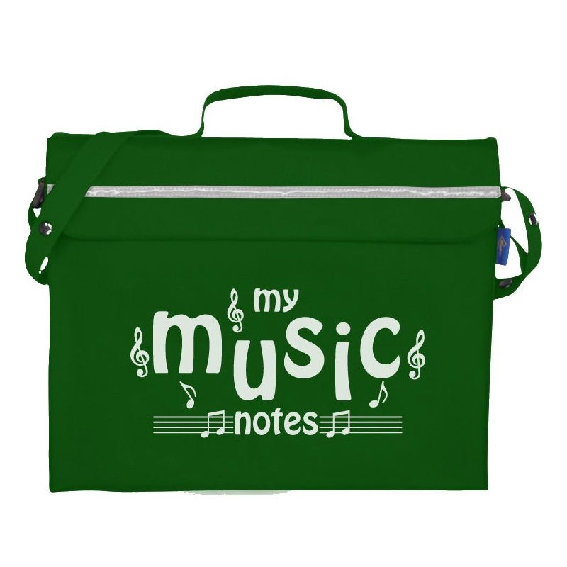 Primo music bag with ‘My music notes’ design – Dark green