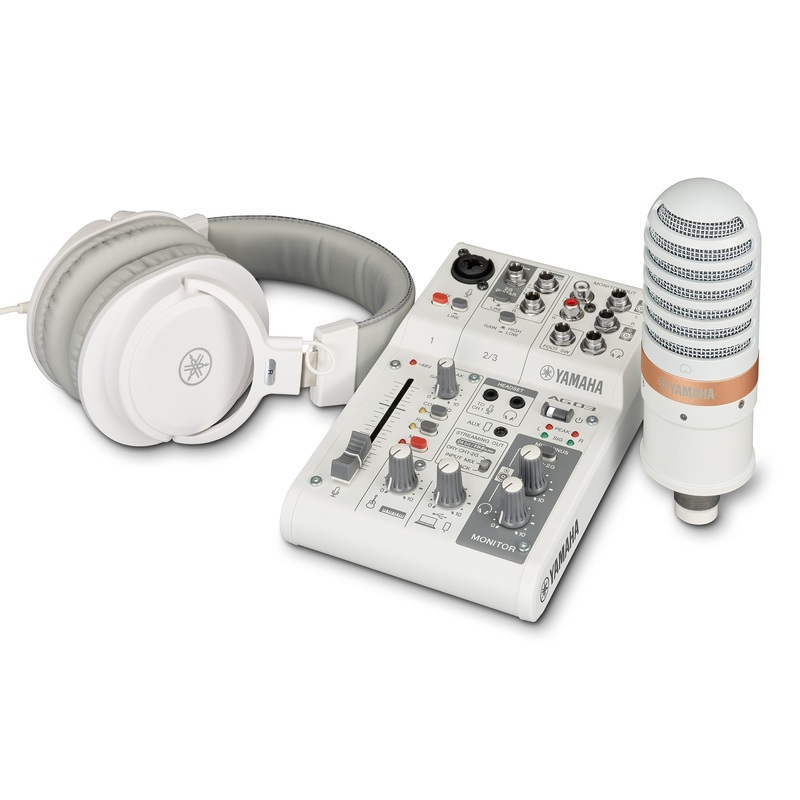 Yamaha AG03MK2 LSPK live streaming pack – White