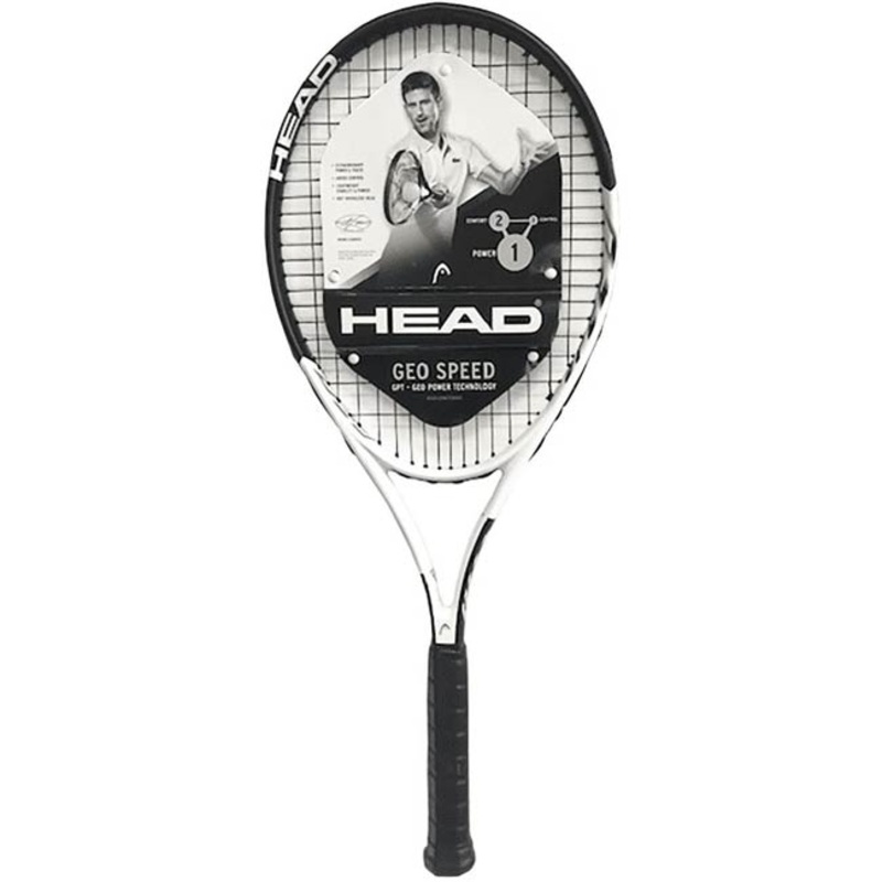 HEAD Geo Speed Tennis Racquet|black/white|4 3/8|4 1/4