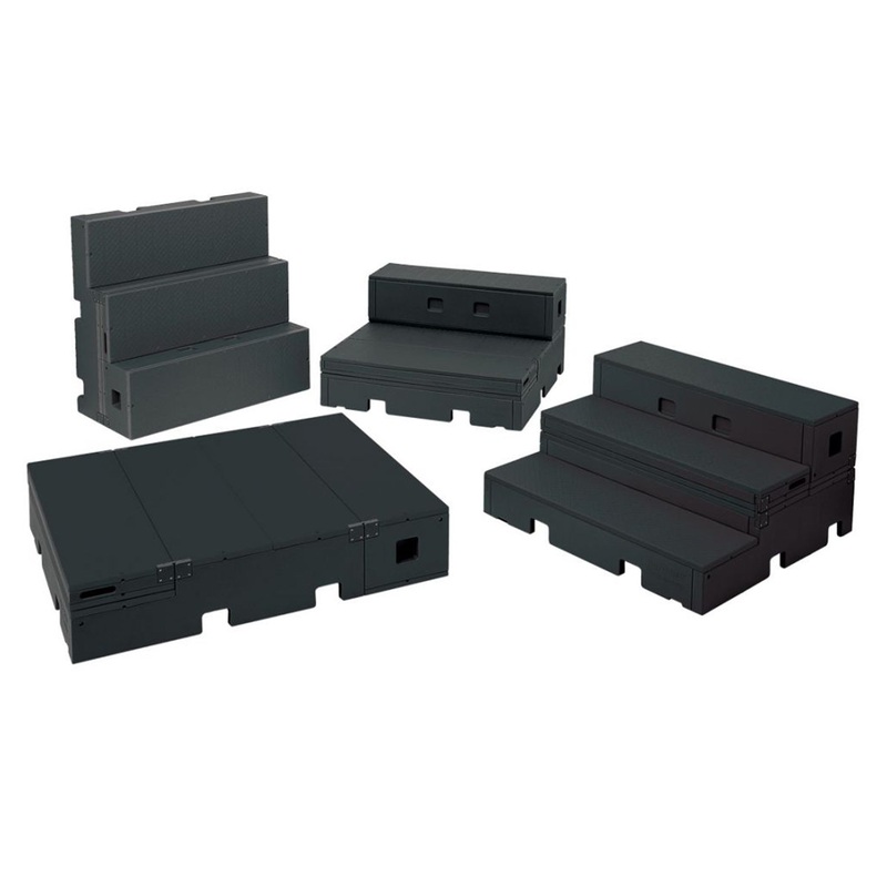 Wenger flipFORMS flexible classroom seating and staging – black top/black base