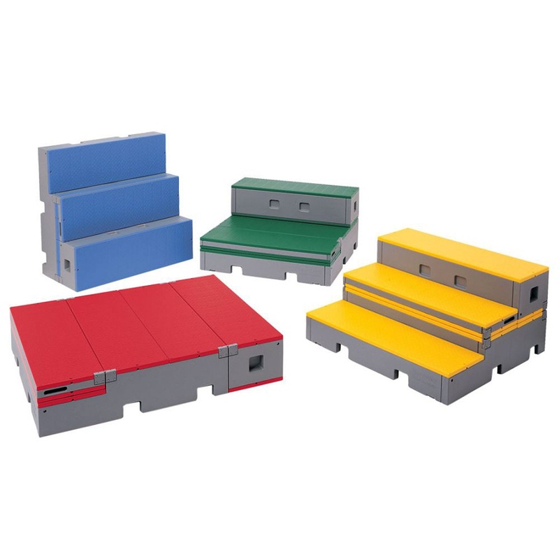 Wenger flipFORMS flexible classroom seating and staging – red top/grey base