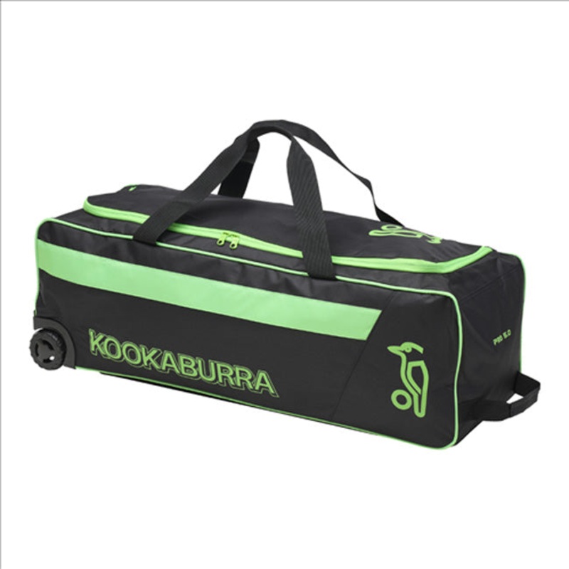 Kookaburra Pro 5.0 Cricket Wheelie Bag – Black/Lime