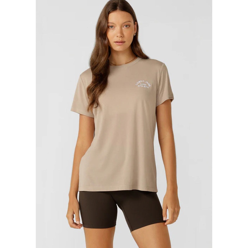Lorna Jane Lotus T Shirt  Latte
