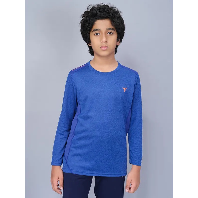 Boys Melange Slim Fit Crew Neck T-shirt with DOUBLE COOL