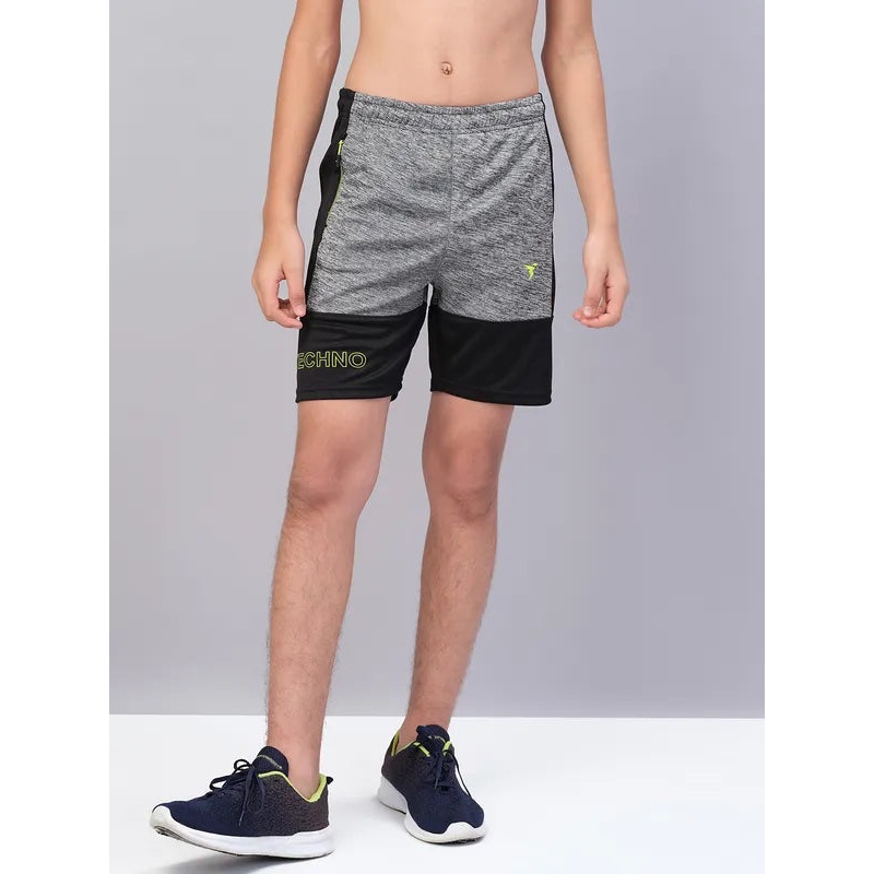 Boys Melange Slim Fit Shorts with TECHNO GUARD