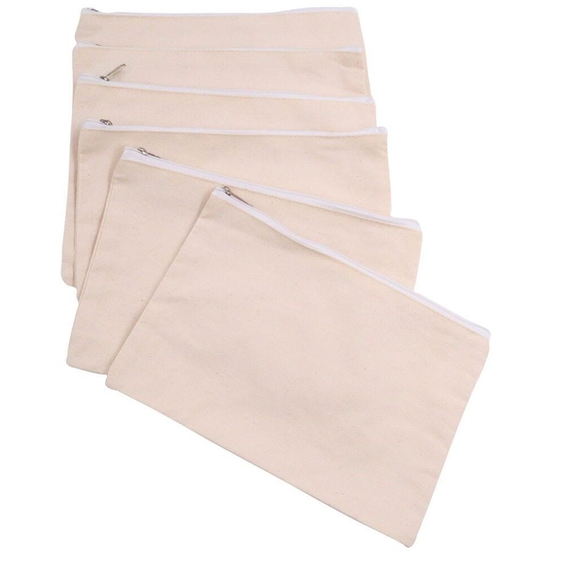 Calico Cotton Pencil Cases, Pack of 6