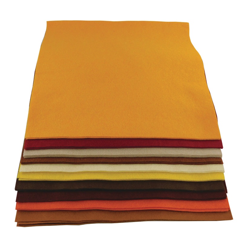Colour Felt Squares – Autumn Shades Pack of 30
