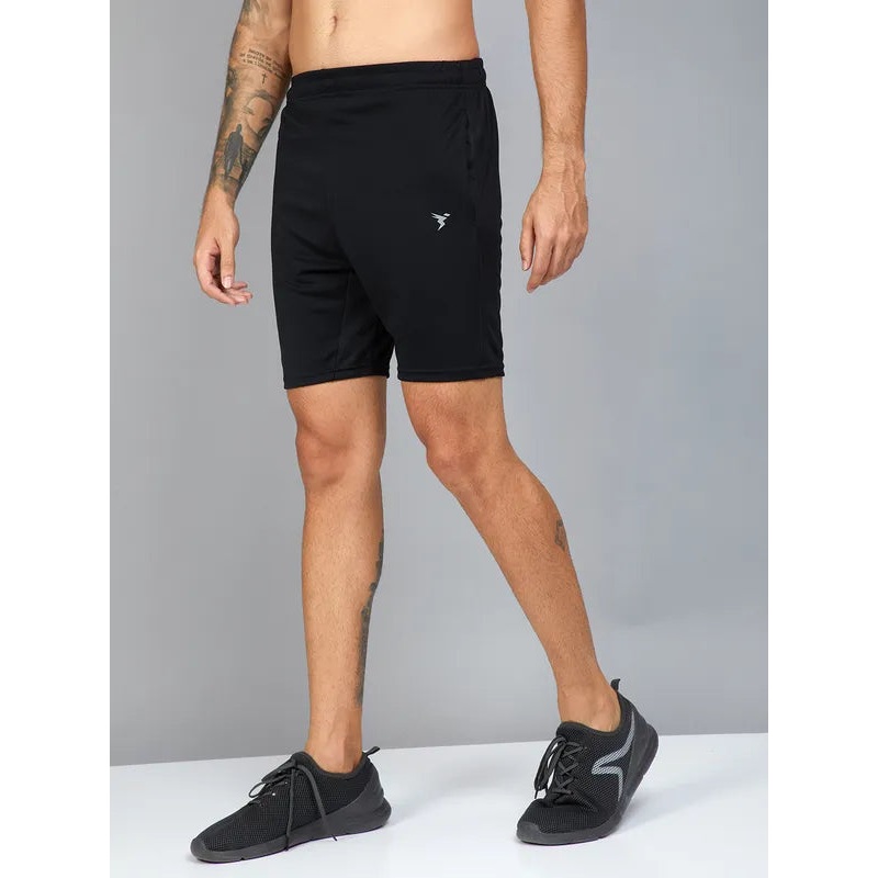 Men Solid Slim Fit Shorts with TECHNO DRY