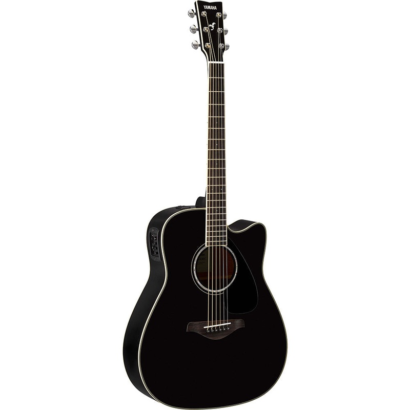Yamaha FGX830C 4/4 cutaway electro-acoustic guitar in gloss – Black gloss
