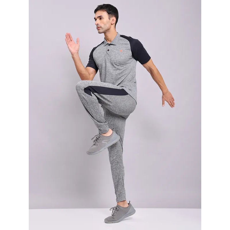Men Melange Slim Fit Polo T-shirt with DOUBLE COOL