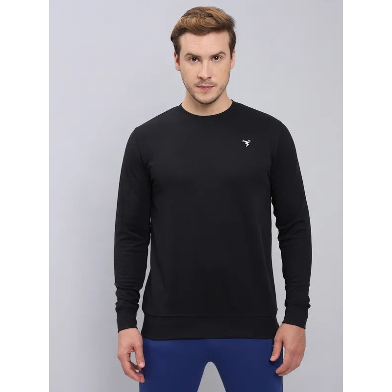 Men Solid Slim Fit Crew Neck T-shirt with ELASTO PLUS