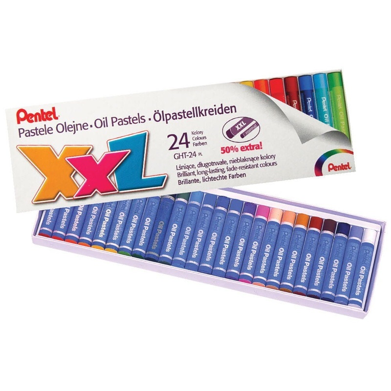Pentel XXL Oil Pastels, Assorted Colours, Pack of 24