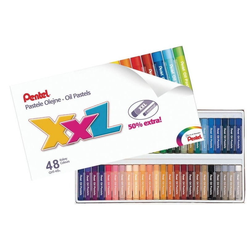 Pentel XXL Oil Pastels, Assorted Colours, Pack of 48