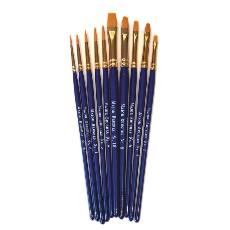 Short Handle Synthetic Brushes, Pack of 10