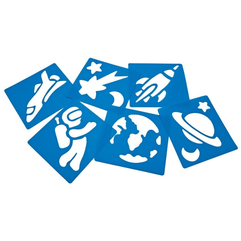 Space Stencils, 140x150mm, Pack of 6