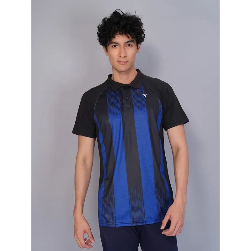 Men Printed Slim Fit Polo T-shirt with TECHNO COOL+