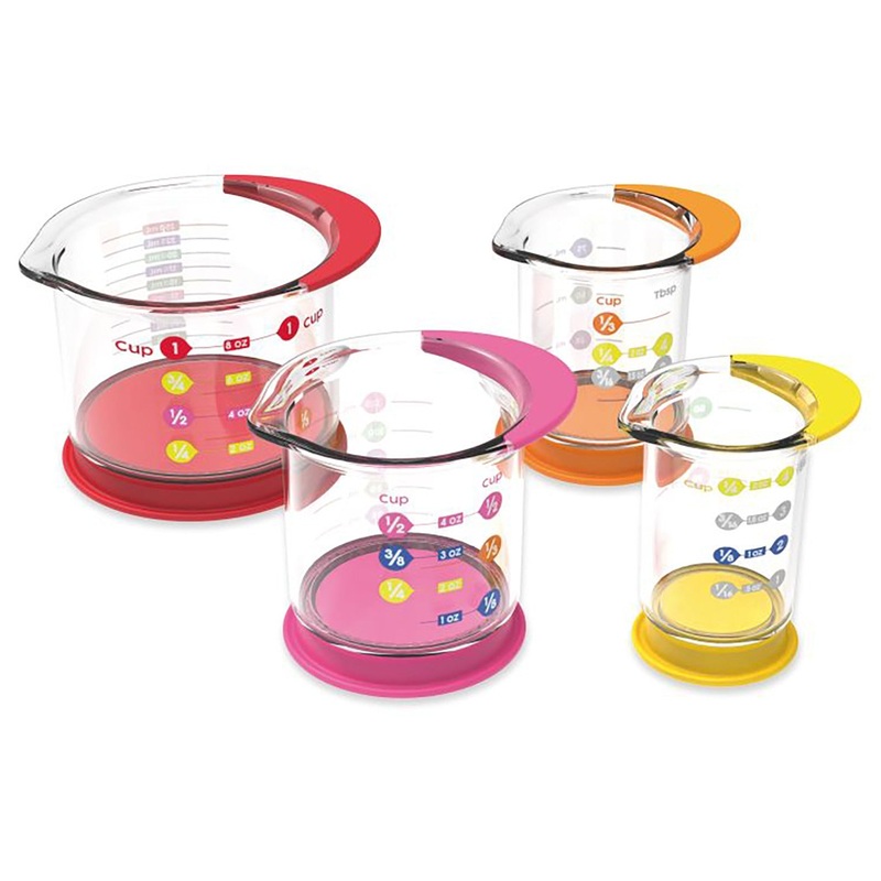 Rainbow Fraction Liquid Measuring Cups Set of 4