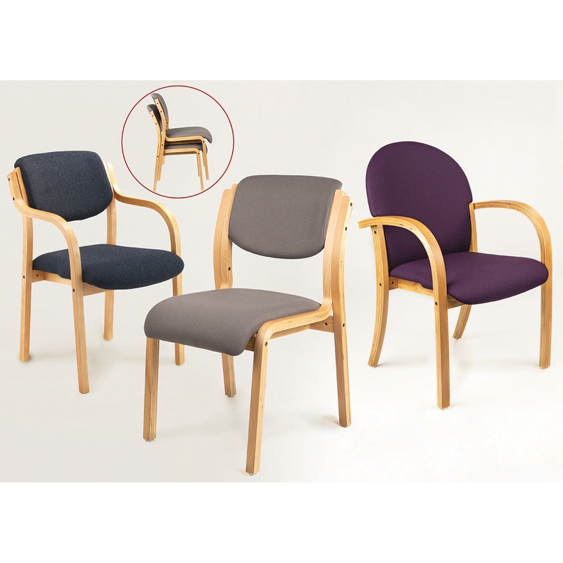 Stackable Beech Reception Chair, Without Arms, Tarot