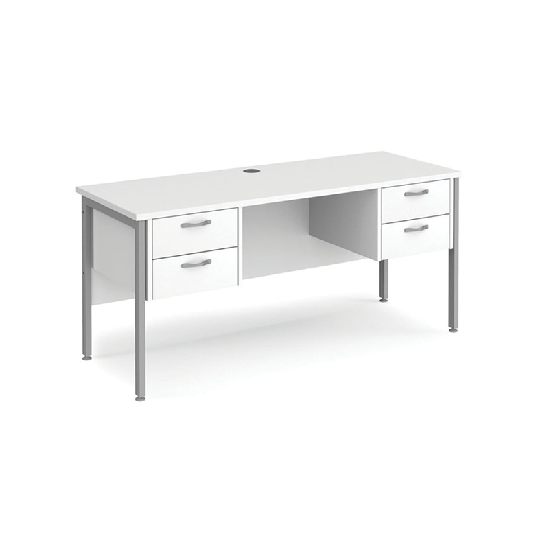1600mm width, Slimline – 600mm depth, BENCH DESKS, Beech, 4 Drawer