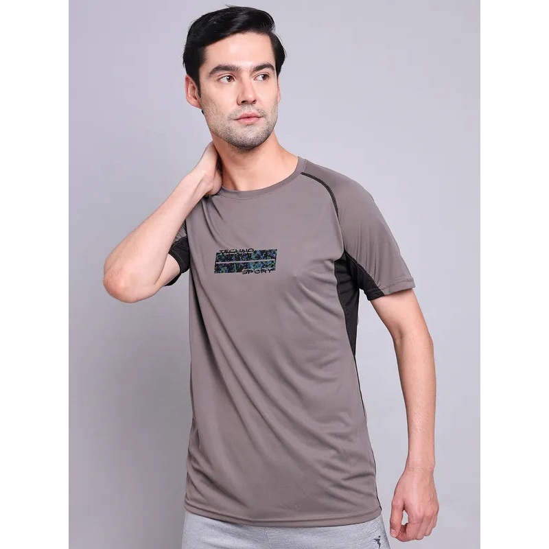 Men Printed Regular Fit Crew Neck T-shirt with TECHNO COOL+
