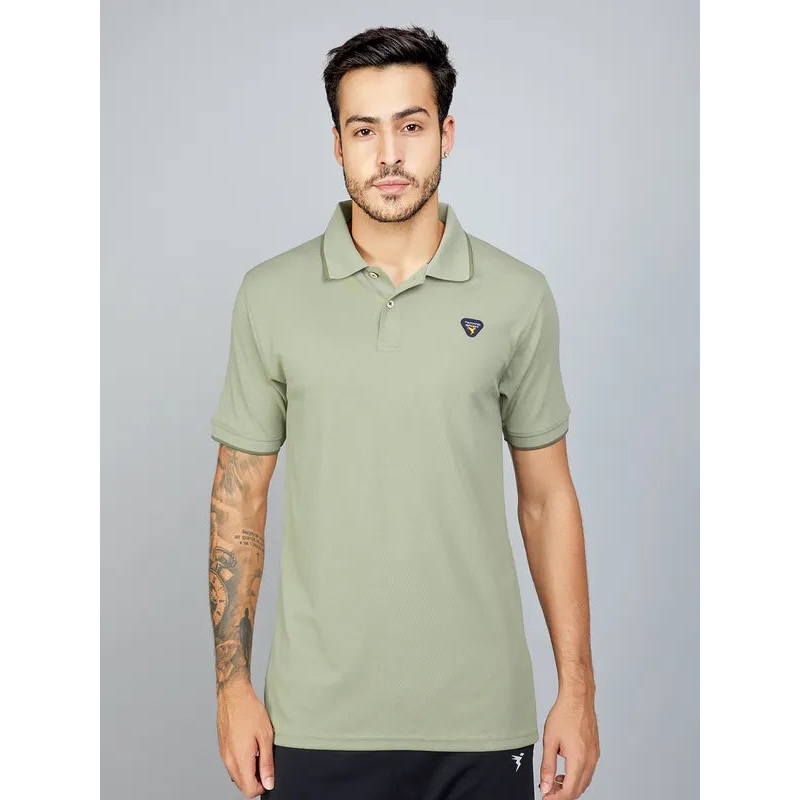 Men Solid Slim Fit Polo T-shirt with TECHNO COOL+