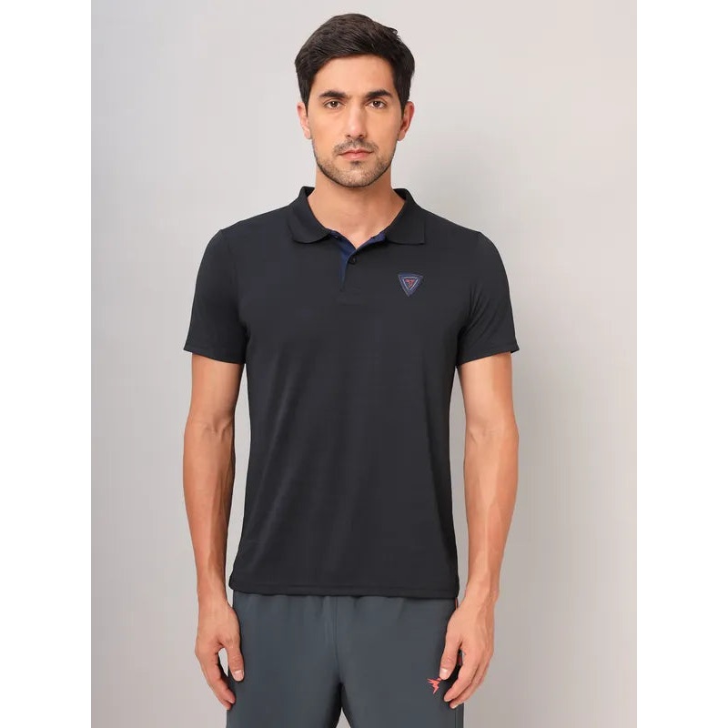 Men Self Design Slim Fit Polo T-shirt with AIRTEX STRIPES