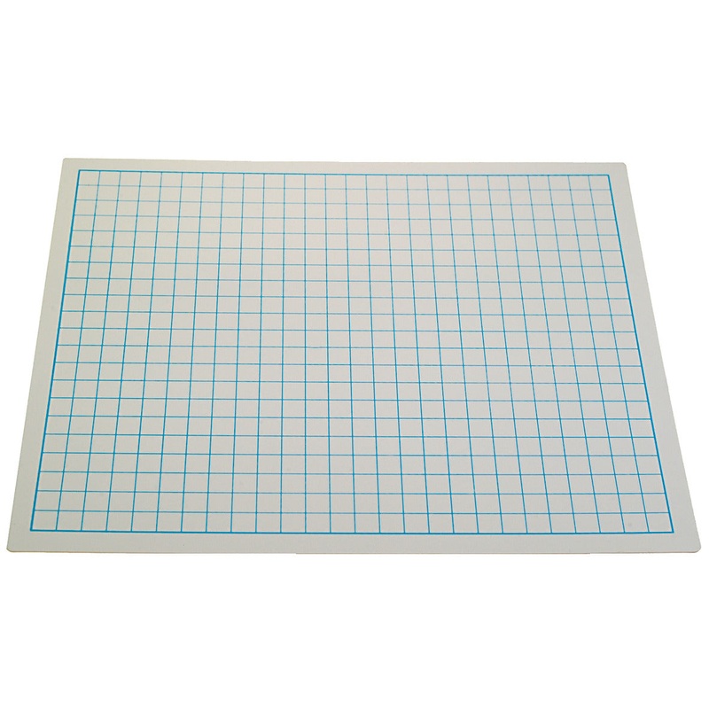 WRITE ‘N’ WIPE BOARDS, 20mm Grid – Flexible, A4, Pack of 30