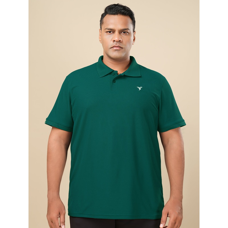 Men Plus Size Solid Polo T-shirt with MATPIQ