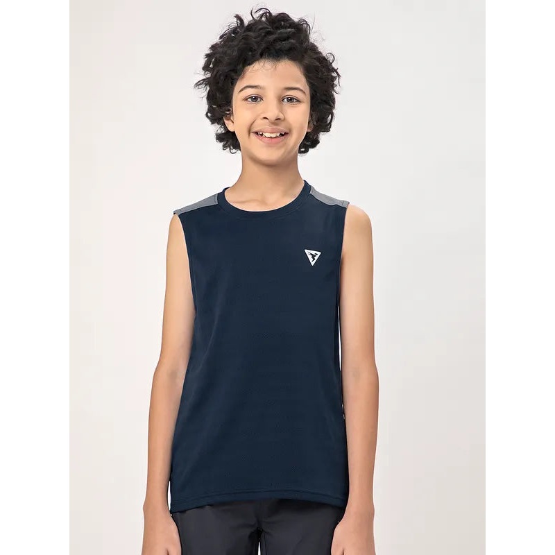Boys Colorblock Slim Fit Crew Neck T-shirt with TECHNO COOL+