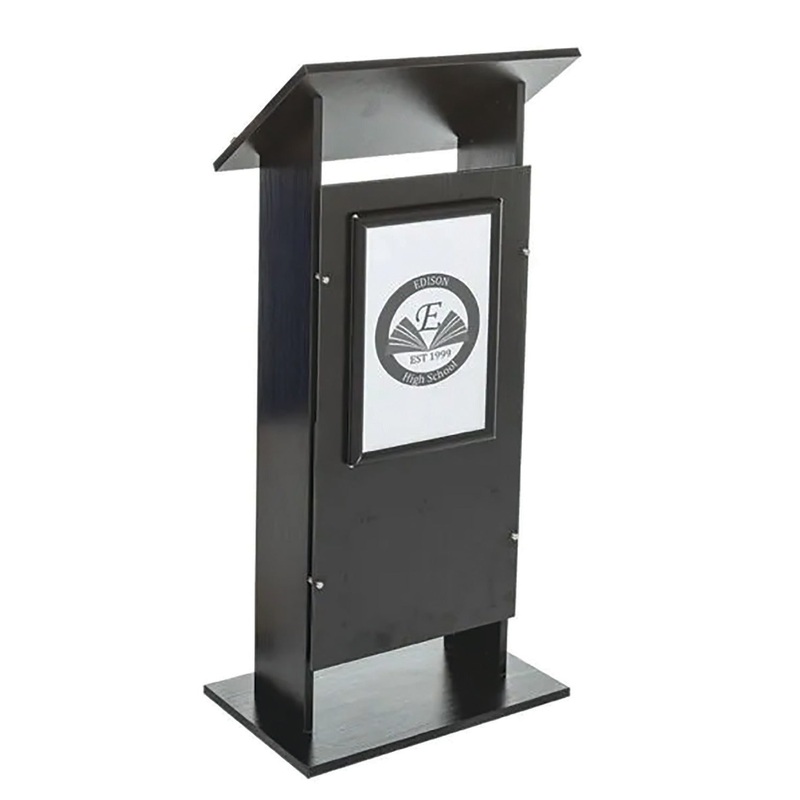 PRESENTER’S LECTERN, Black With Black Poster Frame