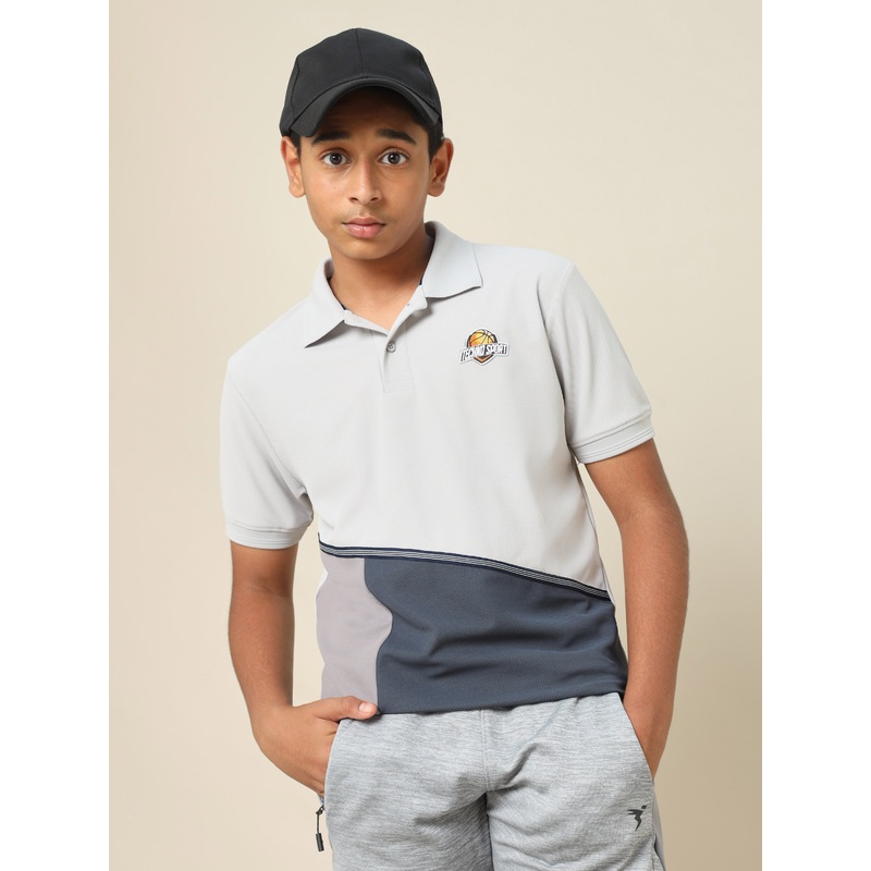 Boys Colorblock Slim Fit Polo T-shirt with MATPIQ