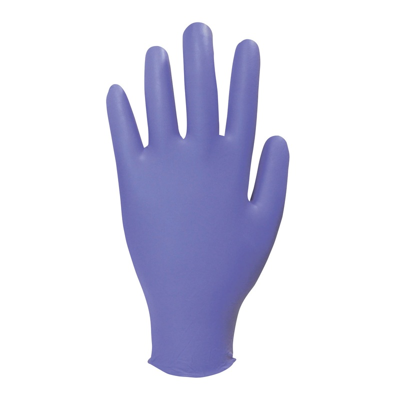 DISPOSABLE EXAMINATION GLOVES, Nitrile, Powder Free, Purple, Large, Box of 100