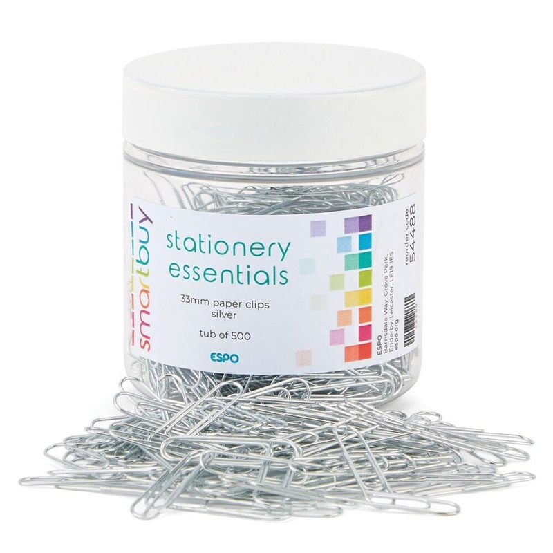 Smartbuy Sliver Paper Clips, 50mm, bag of 50