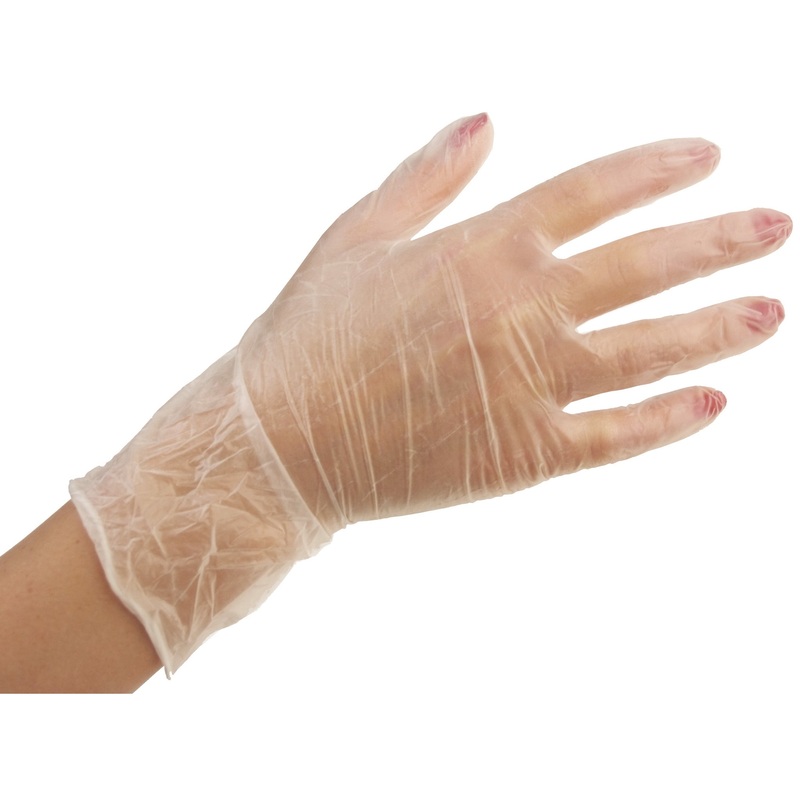 Vinyl Industrial Gloves, Large, powder free, box of 100