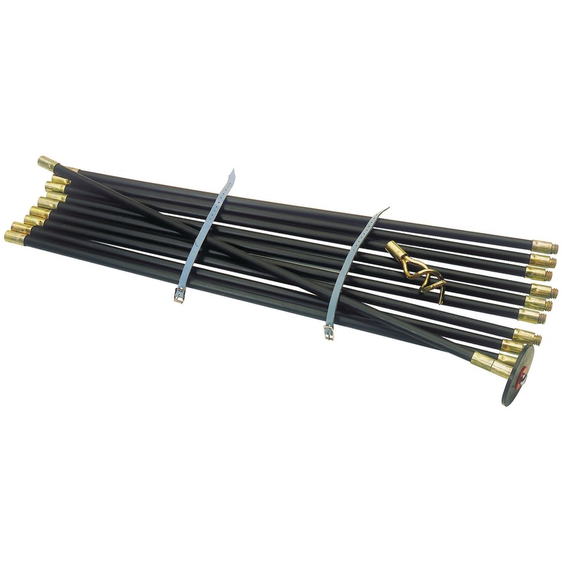 12 Piece Drain Set, DRAIN CLEANING RODS, With Universal Joints, Set