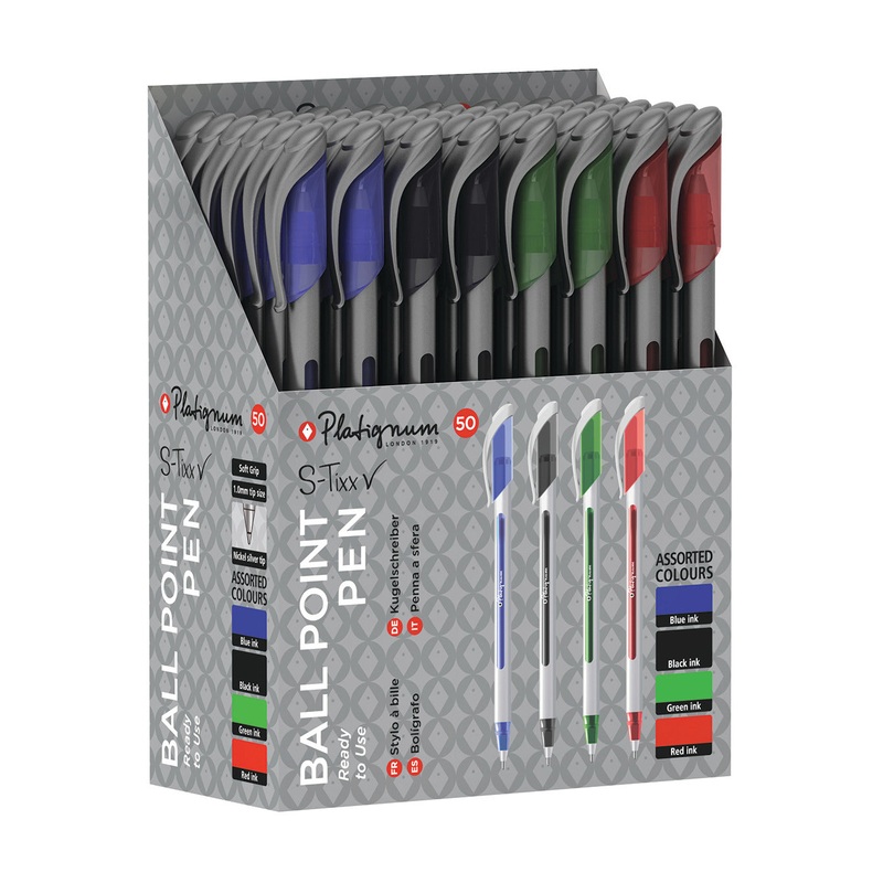Assorted Colours, Platignum S-Tixx, Assorted, Box of, 50