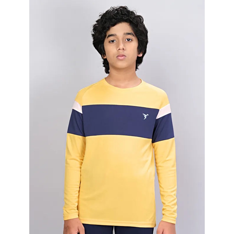 Boys Colorblock Slim Fit Crew Neck T-shirt with DOUBLE COOL