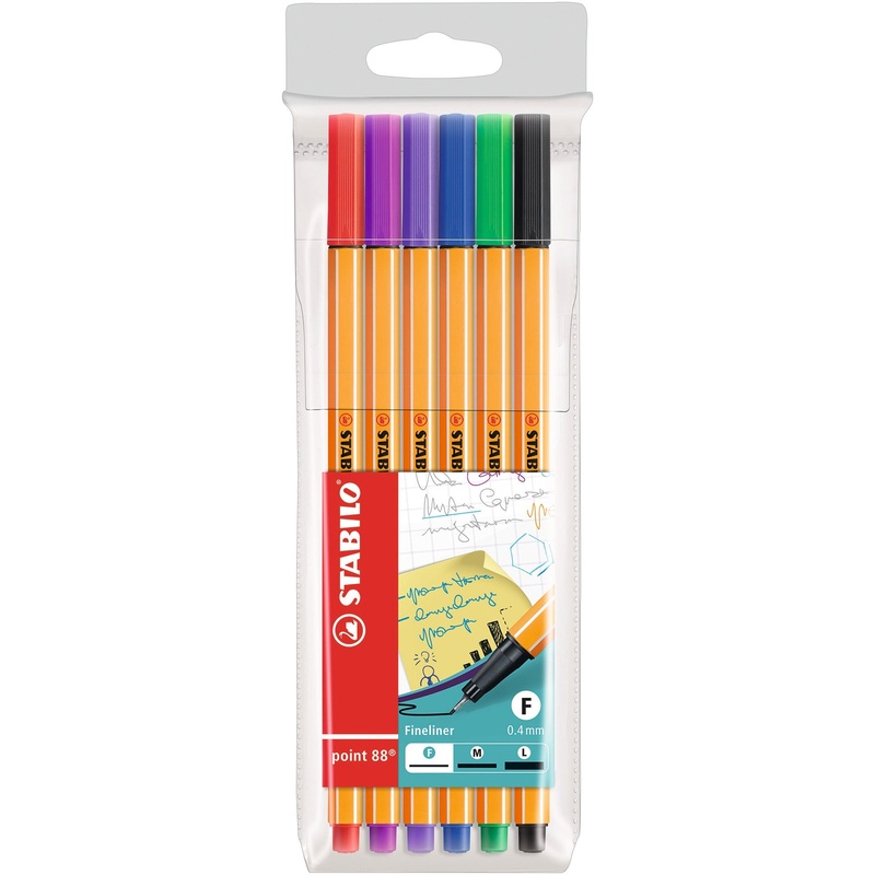 Stabilo Point 88 Fineliner Pen Pack of 6