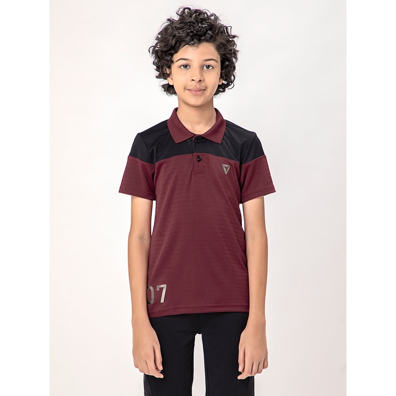 Boys Colorblock Slim Fit Polo T-shirt with TECHNOCOOL+