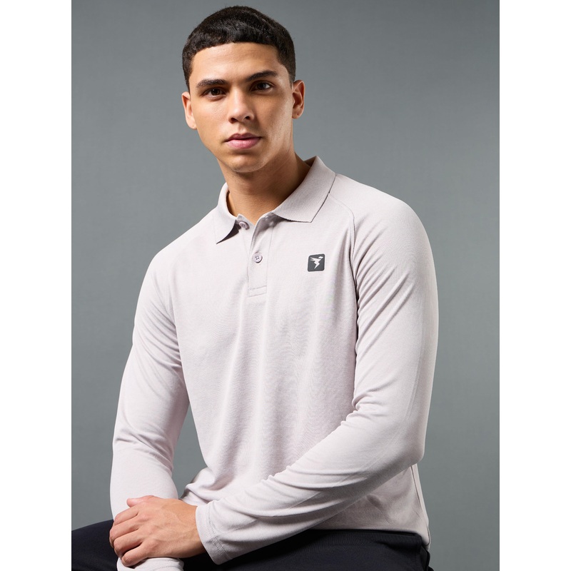 Men Solid Slim Fit Polo T-shirt with DOUBLE COOL
