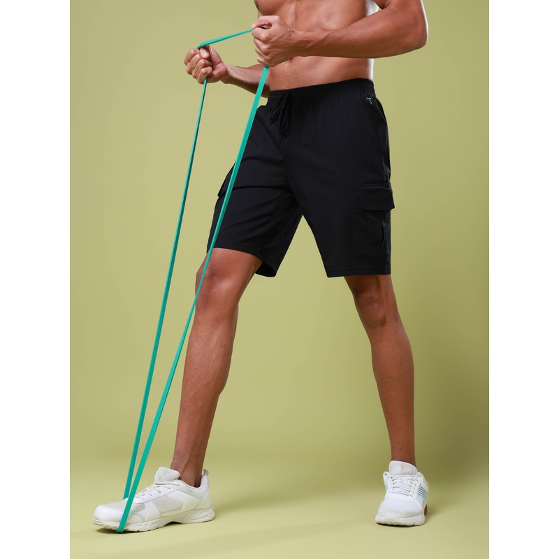 Men Solid Slim Fit Shorts with TS FLEXI