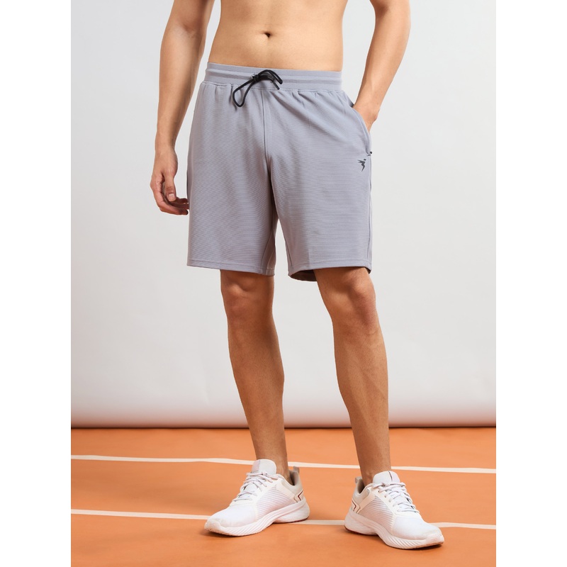 Men Solid Slim Fit Sports Shorts with TS FLEXI