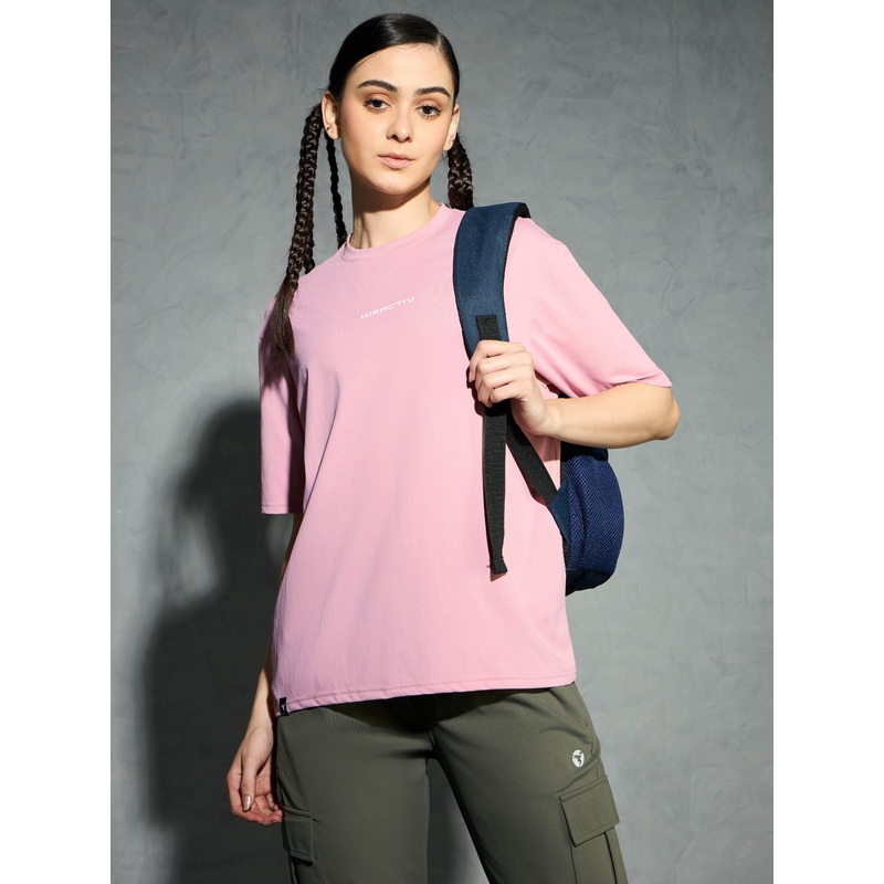 Women Printed Boxy Fit Round Neck T-shirt with COTFLEX