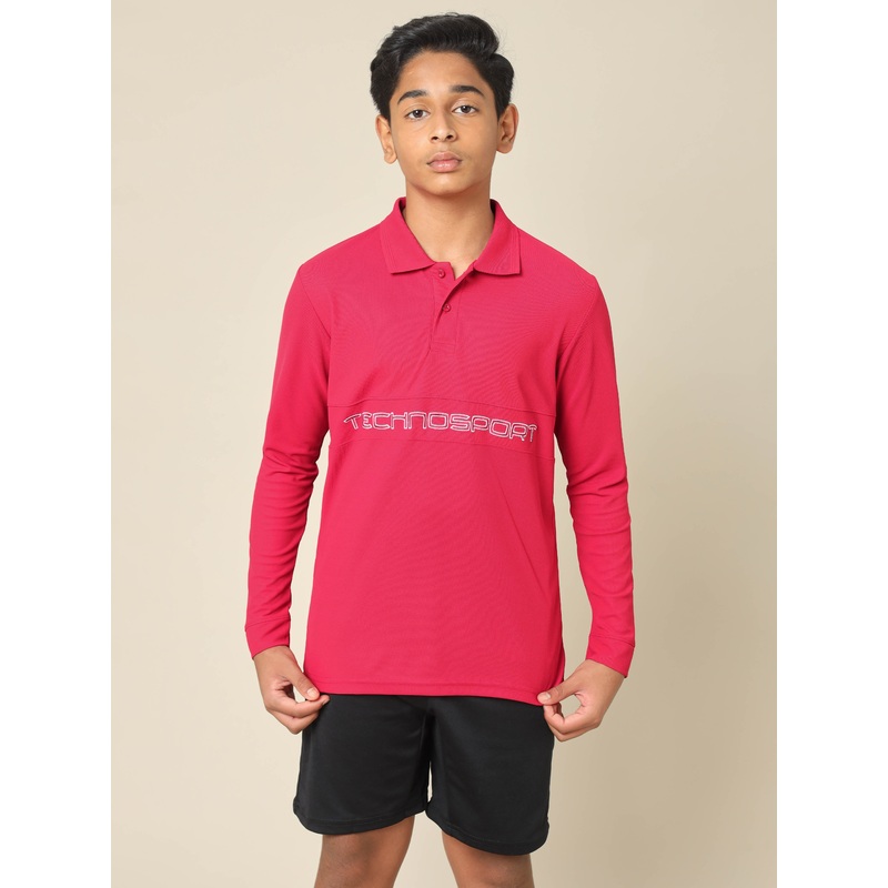 Boys Printed Slim Fit Polo T-shirt with MATPIQ