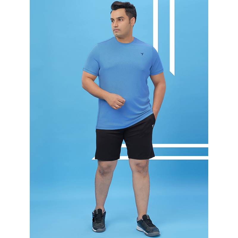 Men Plus Size Solid Active T-shirt with TECHNO COOL+