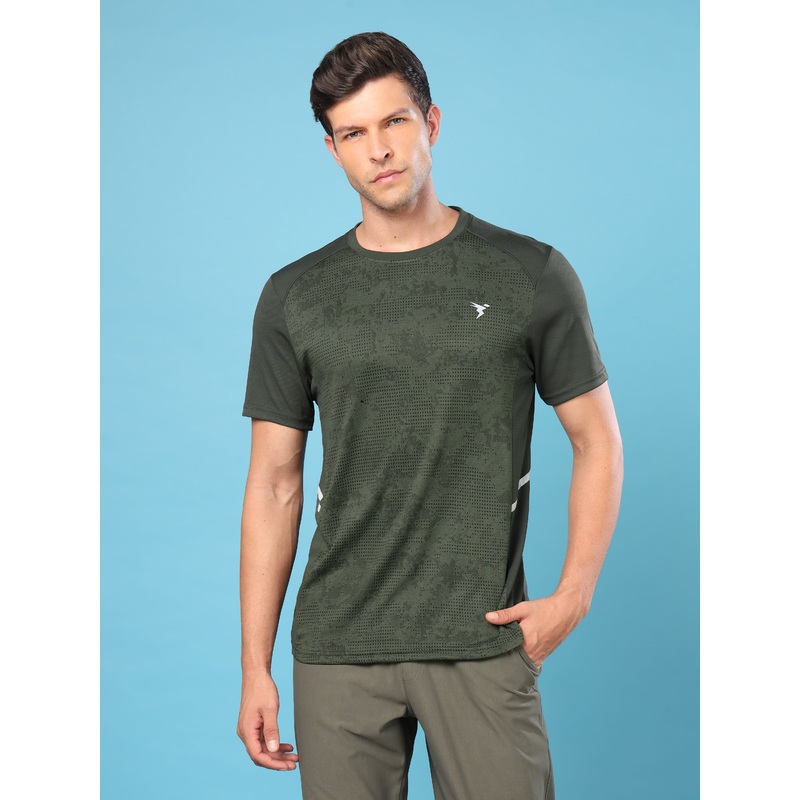 Men Slim Fit Crew Neck T-shirt with DOUBLECOOL
