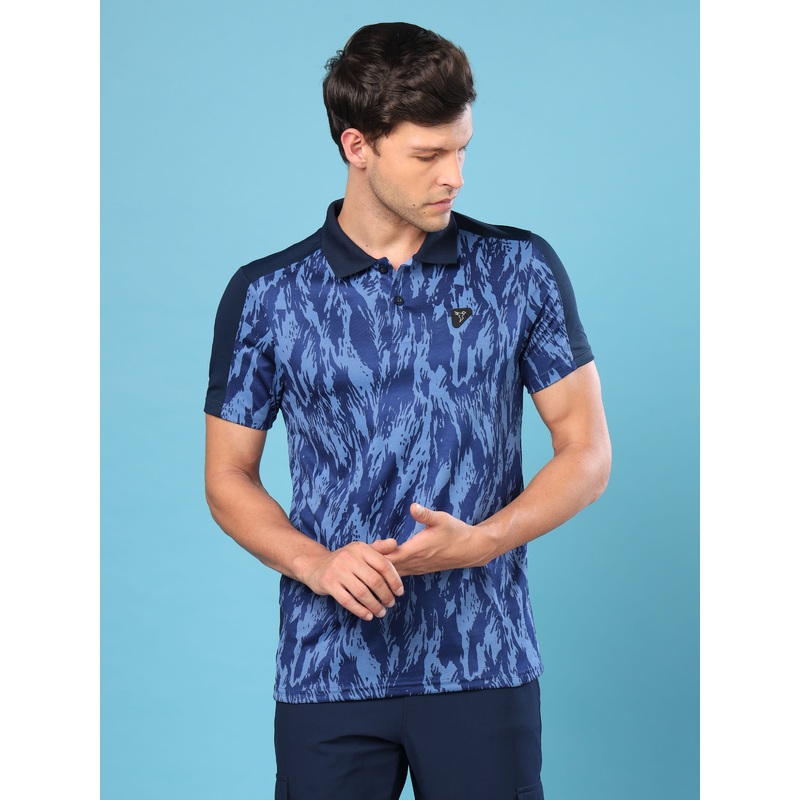 Men Slim Polo Neck T-shirt with DOUBLECOOL